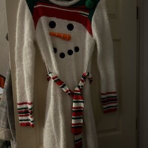Cozy Snowman Long Sleeve Dress
